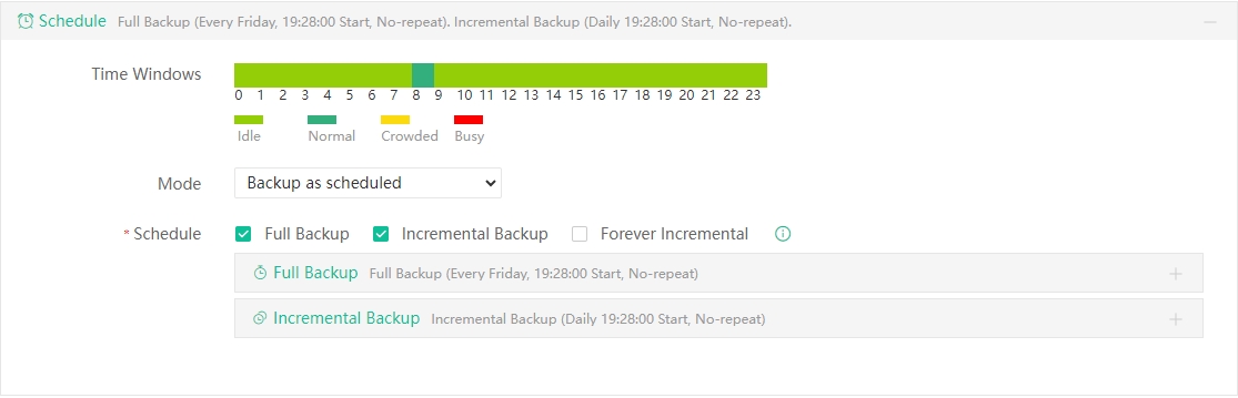 Exchange Backup Time Schedule