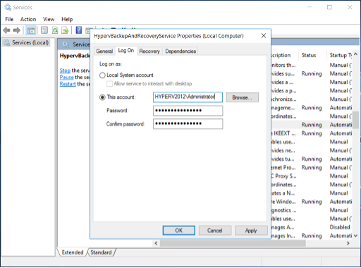 Hyper-V Backup Privileges
